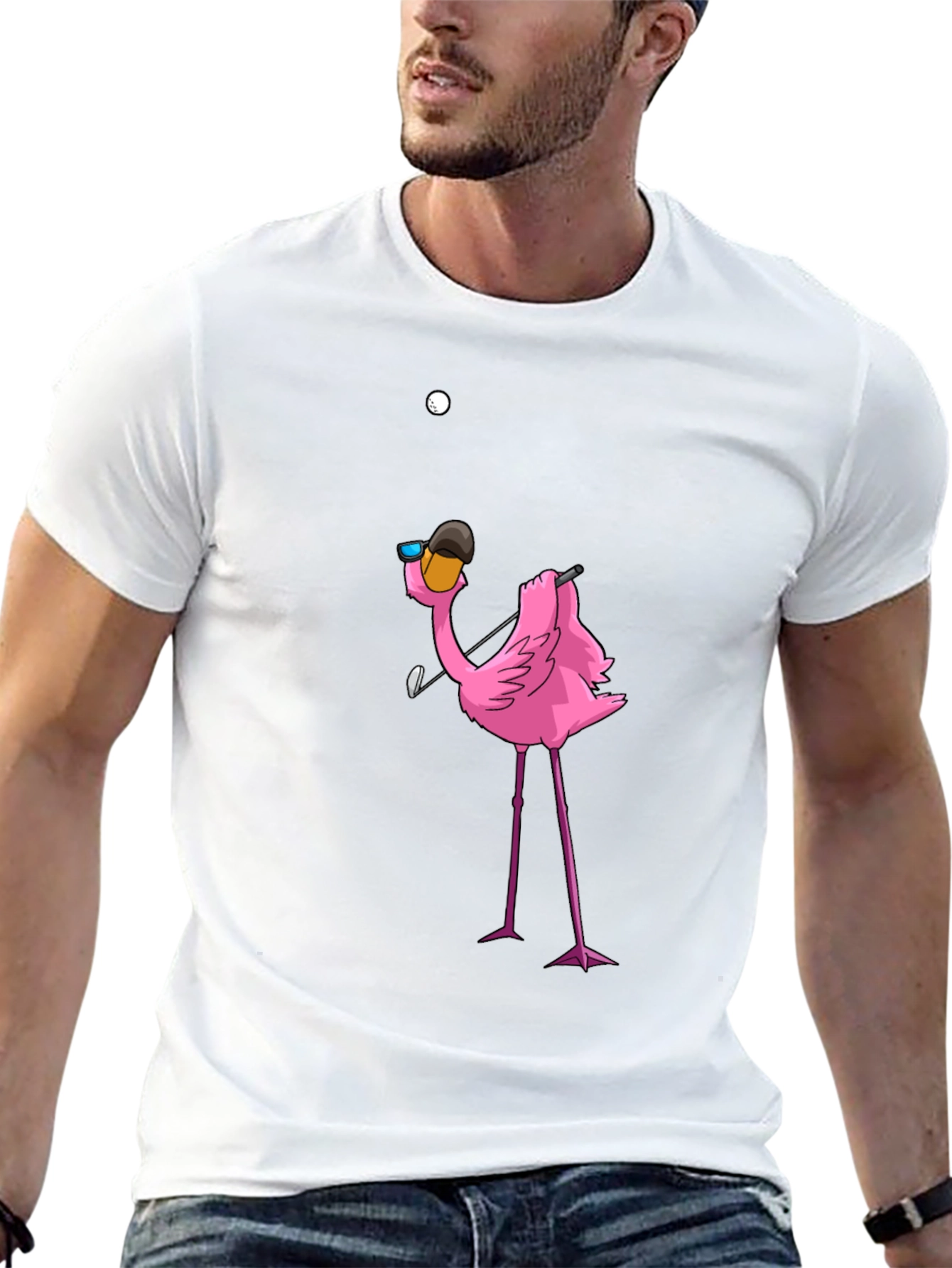Golf Flamingo Black T-Shirt