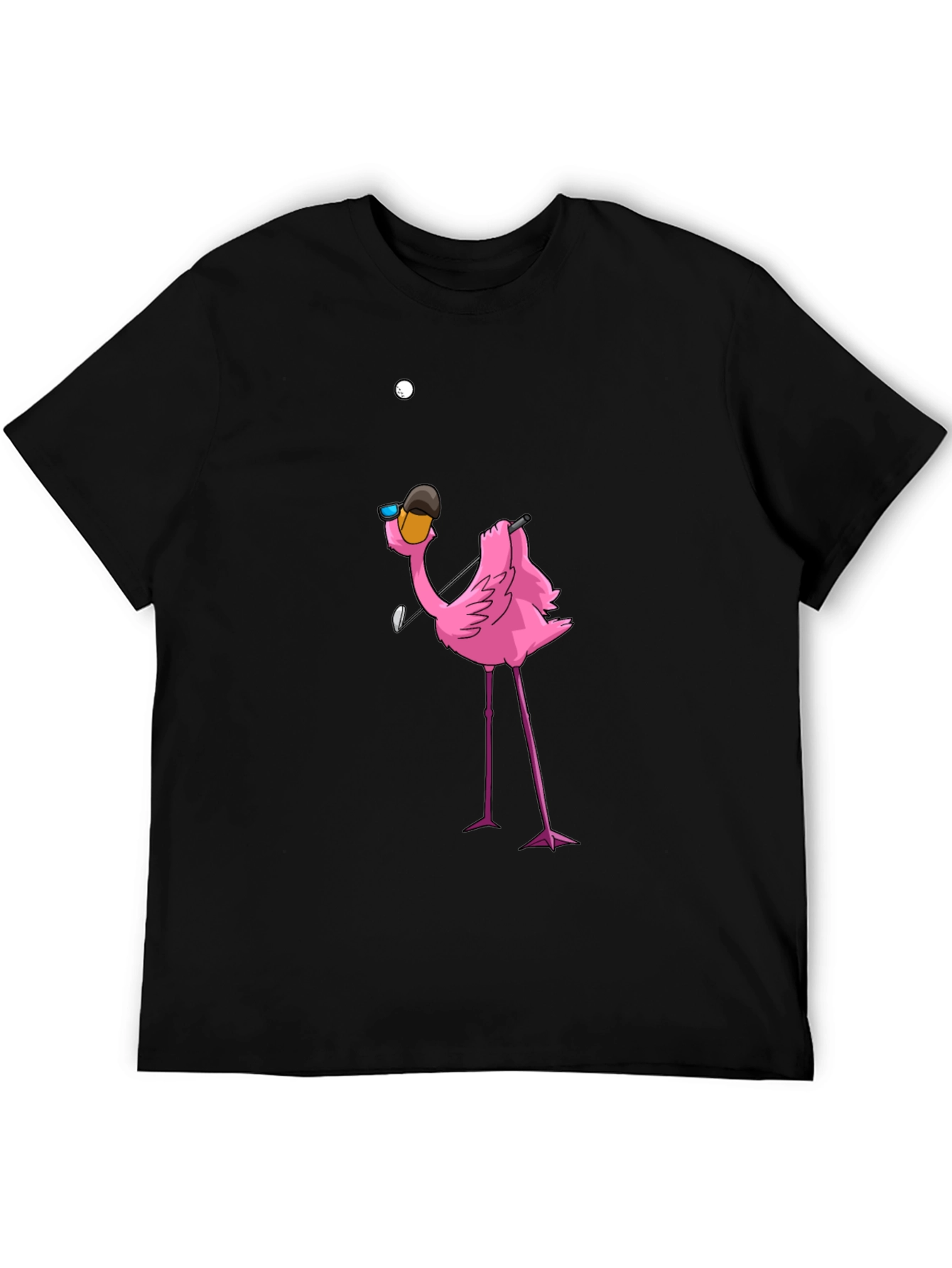 Golf Flamingo Black T-Shirt