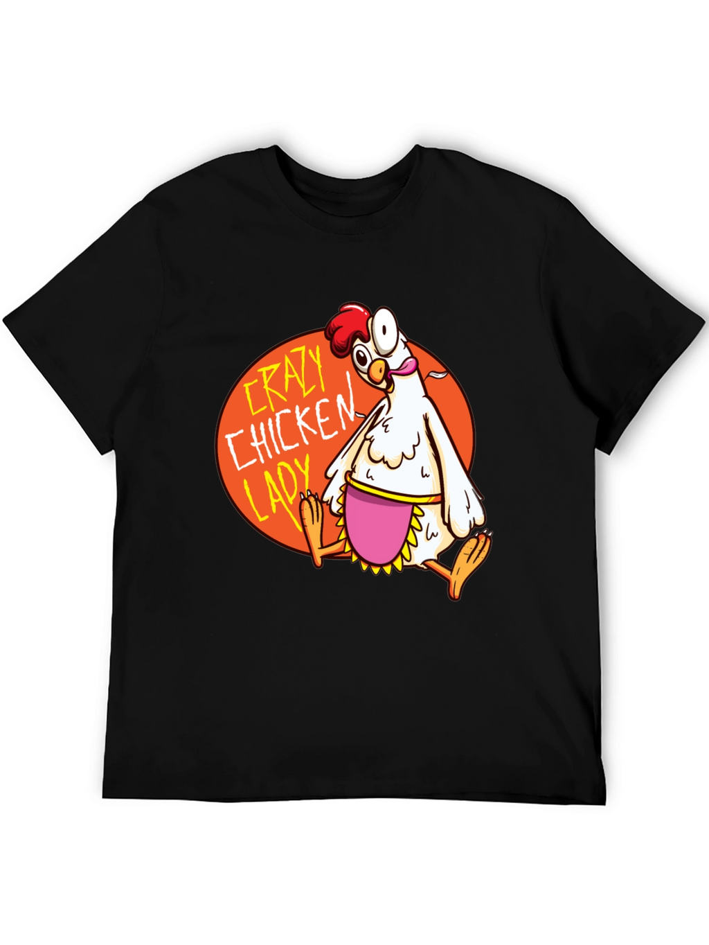 Crazy Chicken Lady Graphic T-Shirt - Black