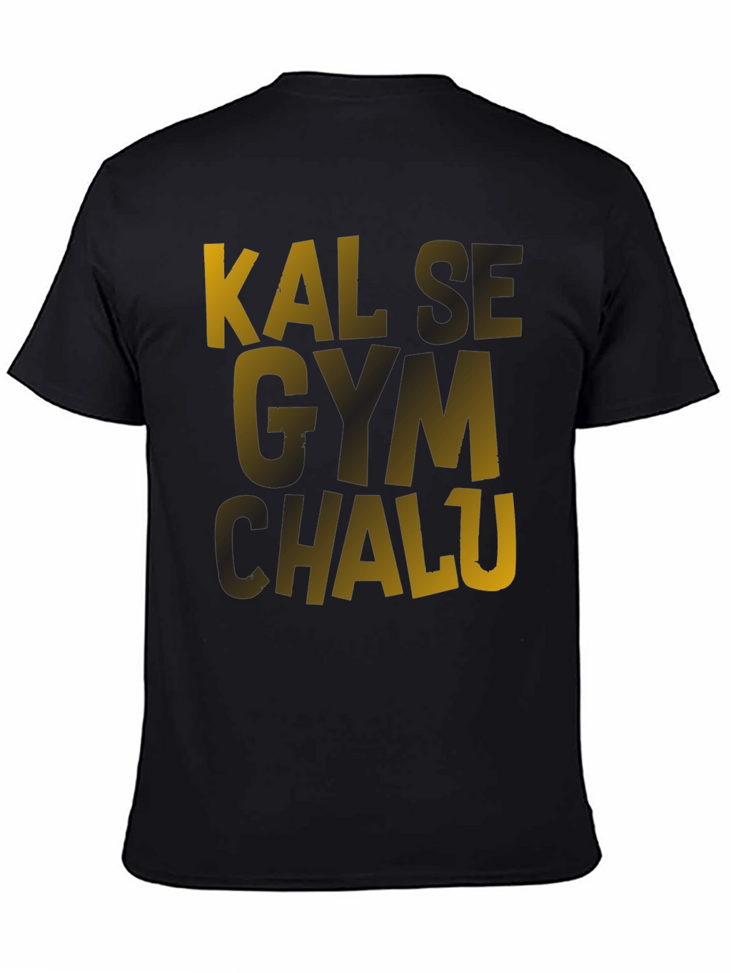 Kal Se Gym Chalu Mens Black T-Shirt