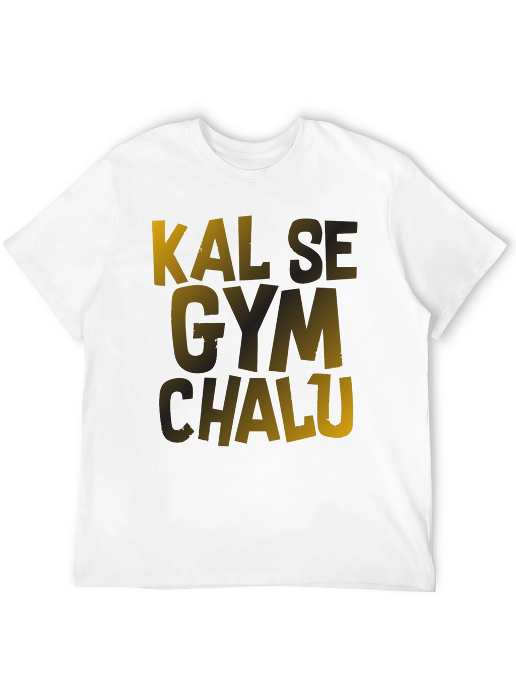 Kal Se Gym Chalu Mens Black T-Shirt