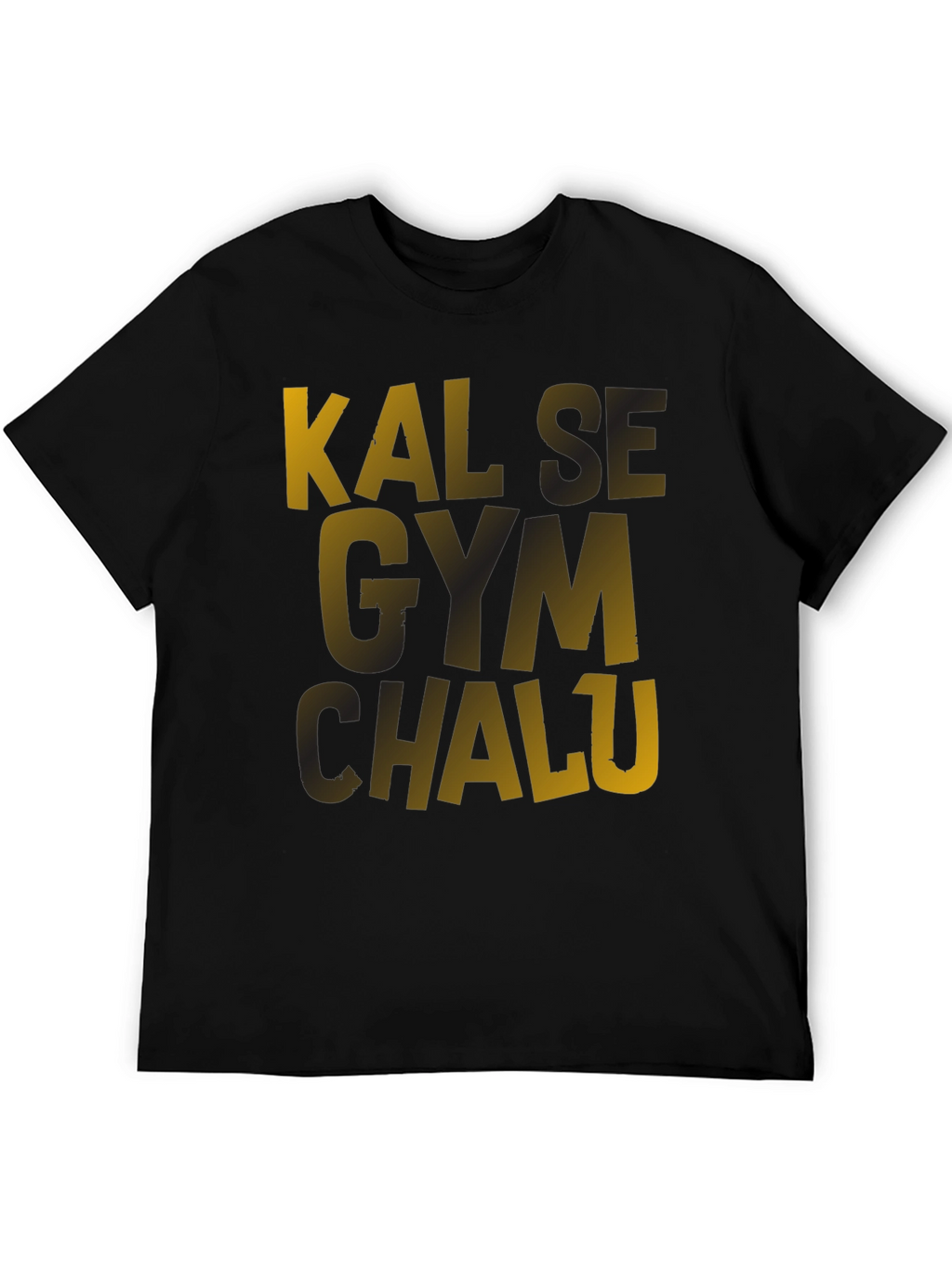 Kal Se Gym Chalu Mens Black T-Shirt