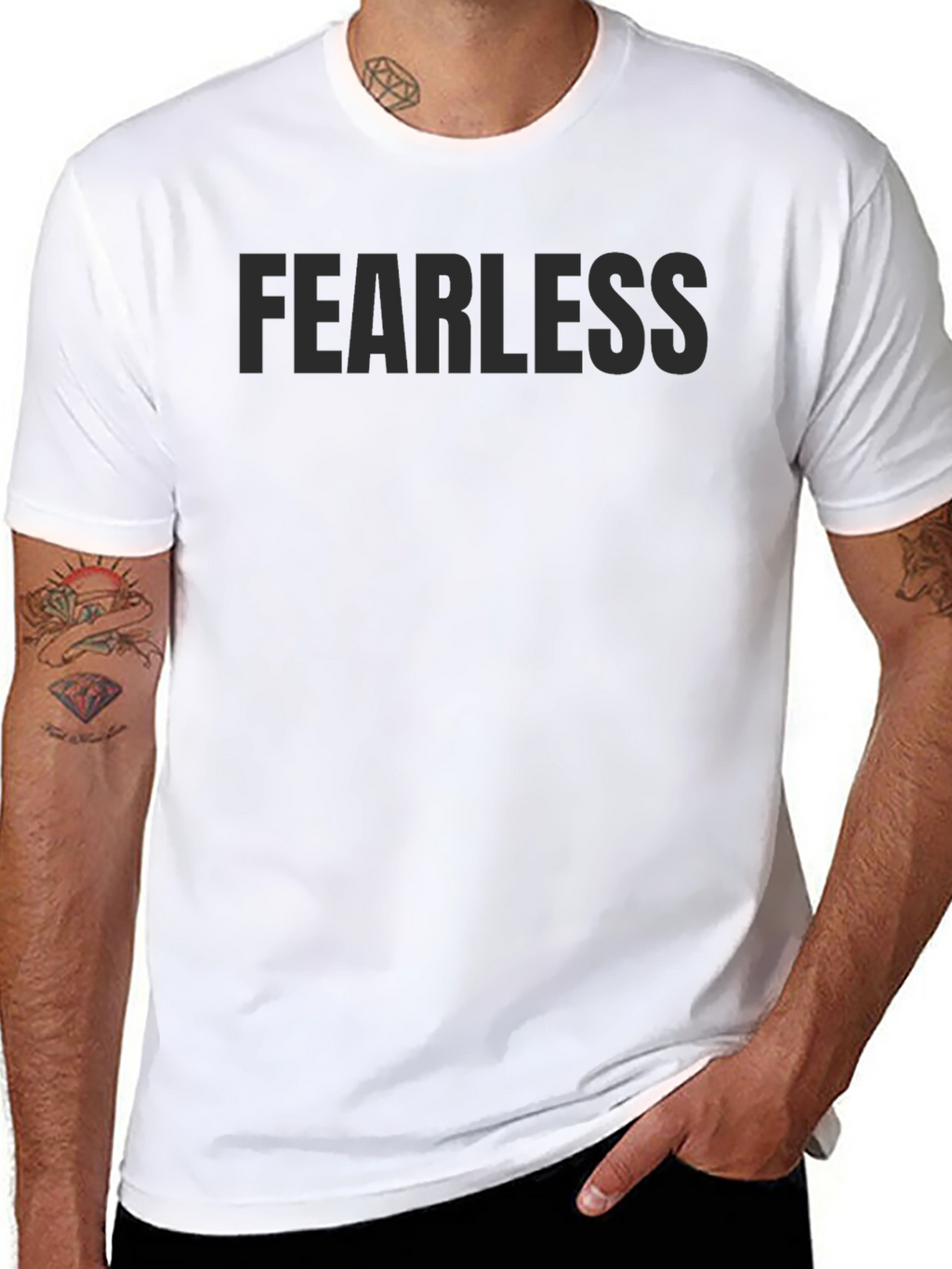Fearless Black Crew Neck T-Shirt
