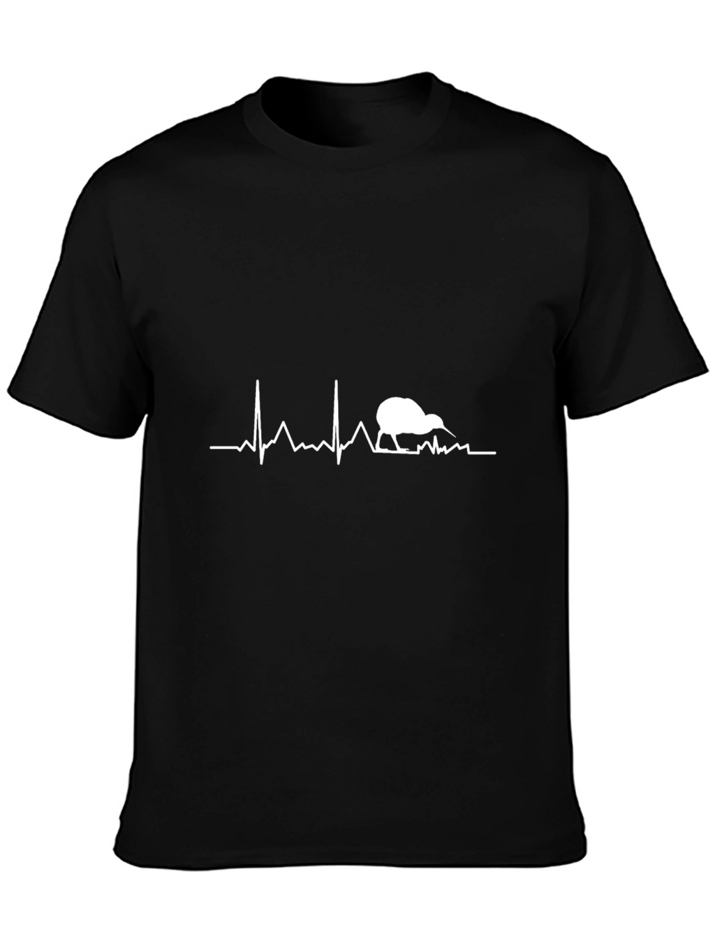 Kiwi Bird Heartbeat T-Shirt - Black