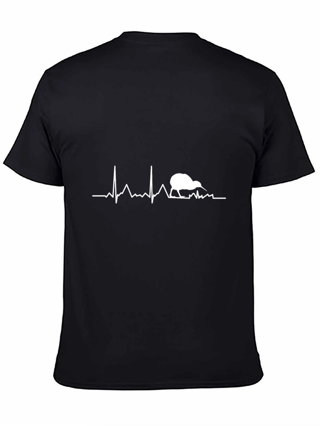Kiwi Bird Heartbeat T-Shirt - Black
