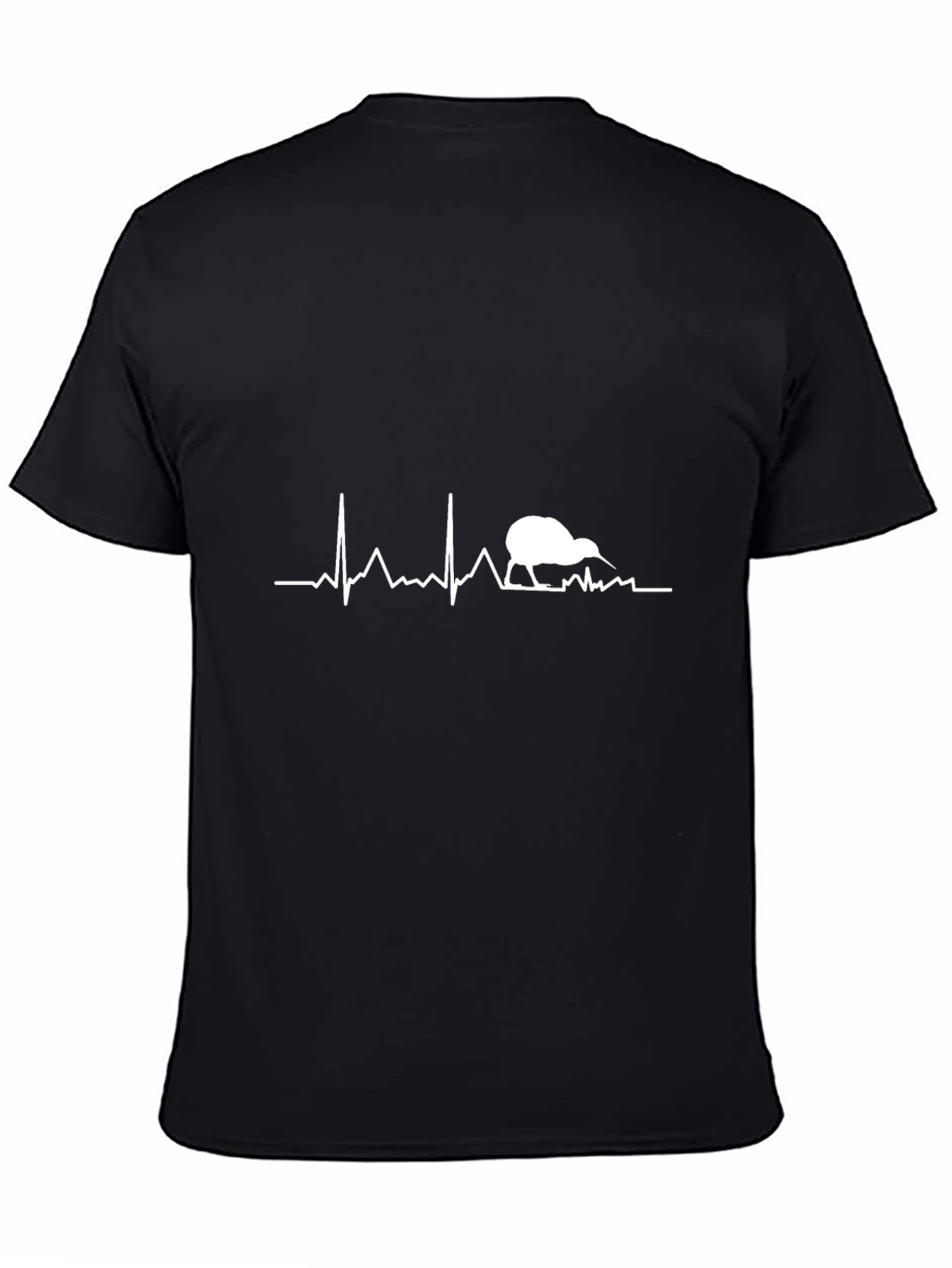 Kiwi Bird Heartbeat T-Shirt - Black
