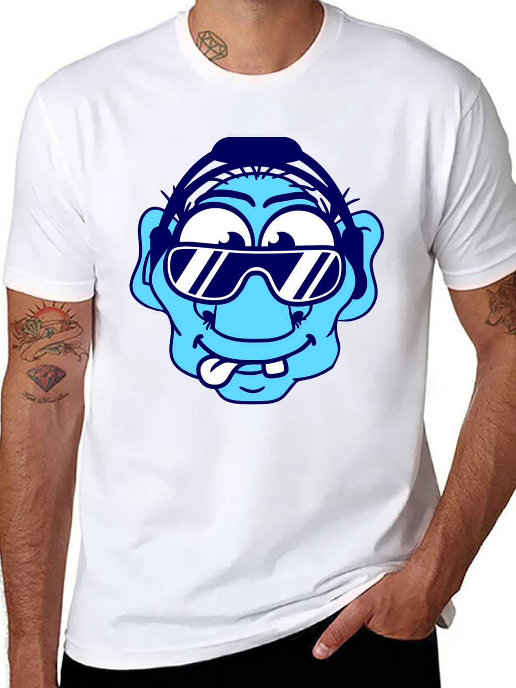 Cartoon Character Graphic Tee - Black