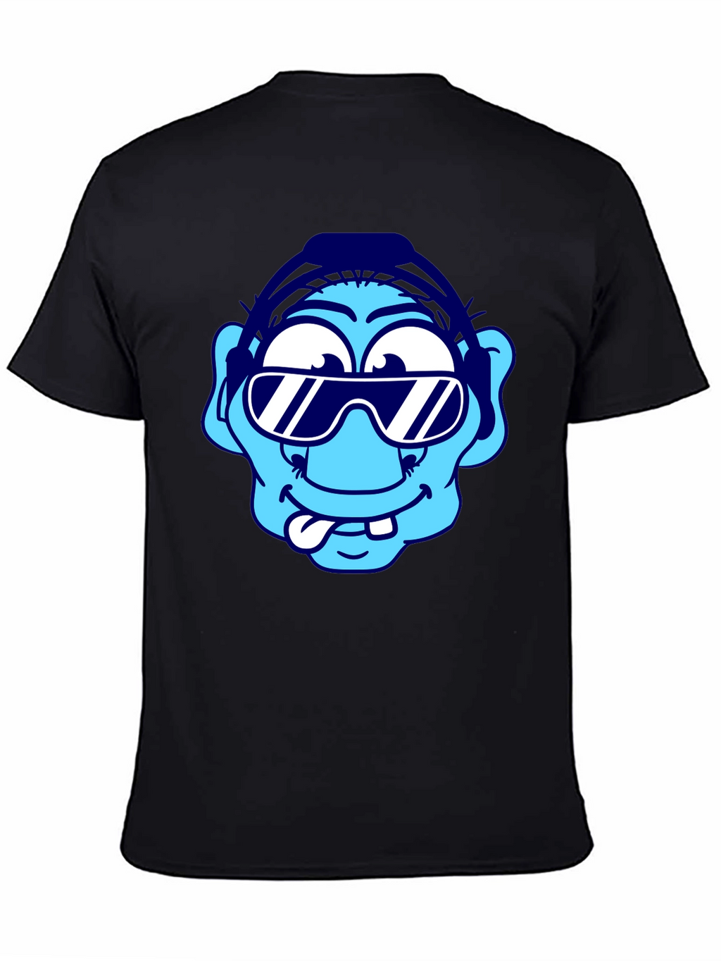 Cartoon Character Graphic Tee - Black