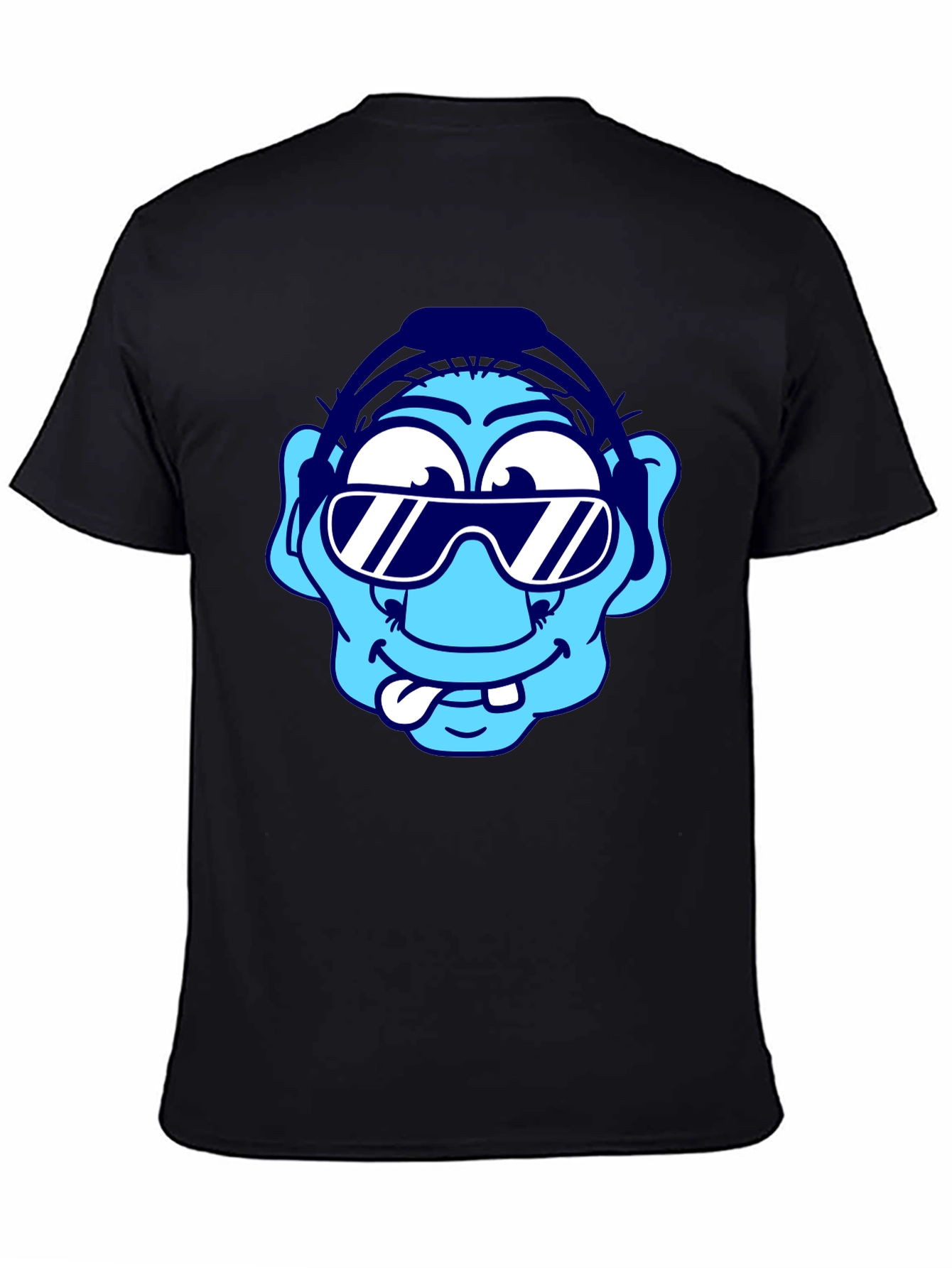 Cartoon Character Graphic Tee - Black