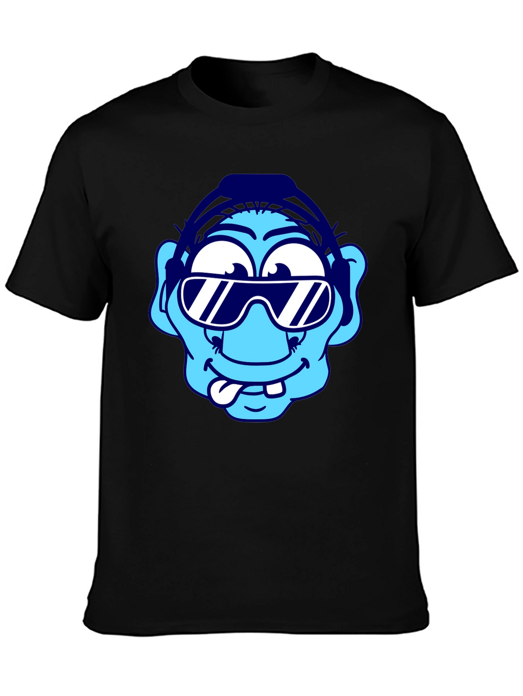 Cartoon Character Graphic Tee - Black
