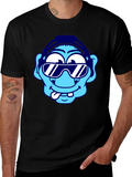Cartoon Character Graphic Tee - Black