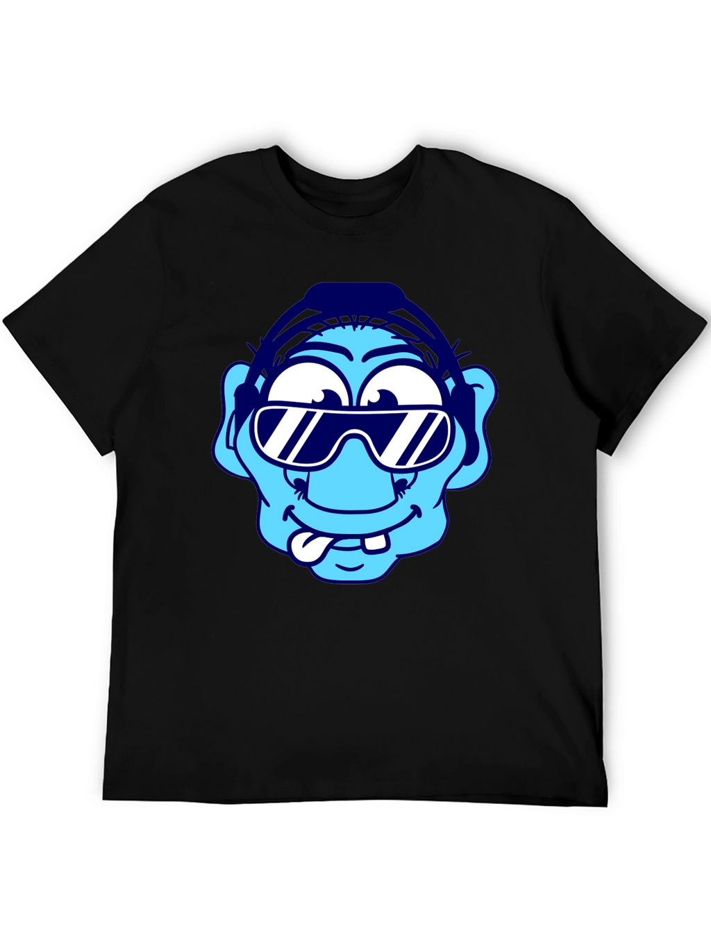 Cartoon Character Graphic Tee - Black