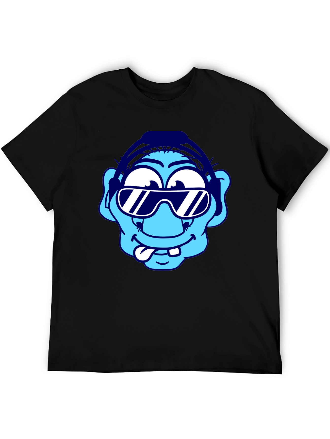 Cartoon Character Graphic Tee - Black