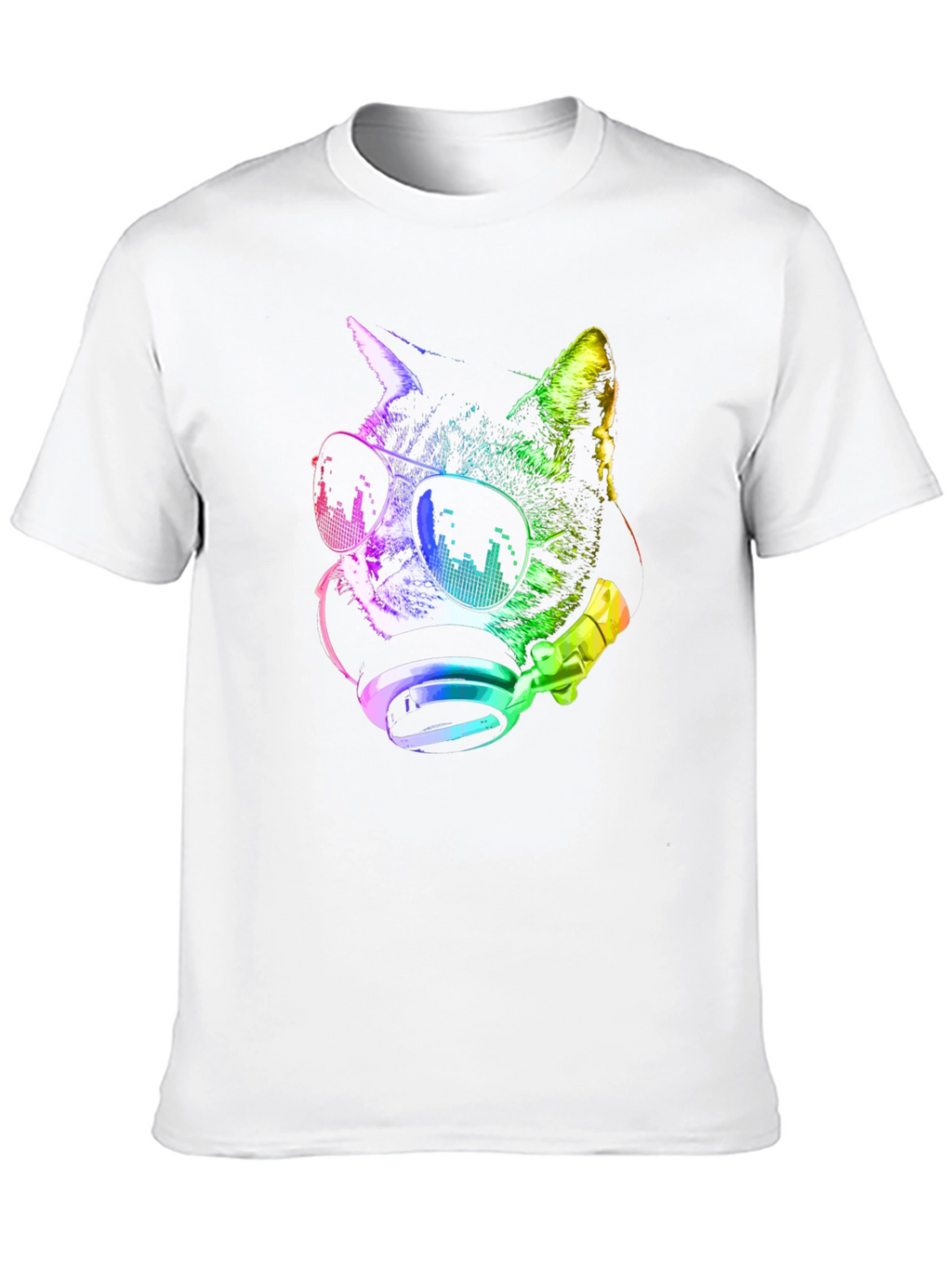 Cool Cat DJ Rainbow T-Shirt