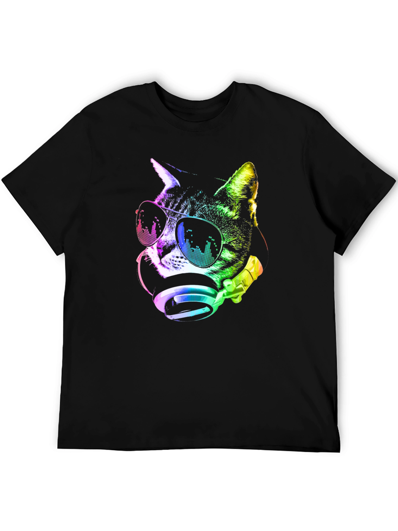 Cool Cat DJ Rainbow T-Shirt