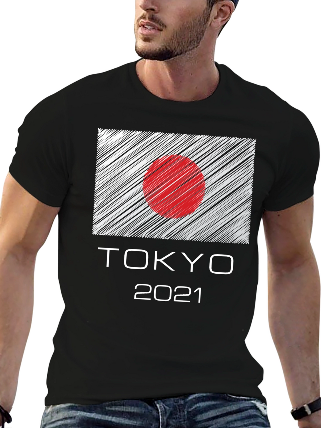 Tokyo 2021 Graphic Tee - Japan Flag Design