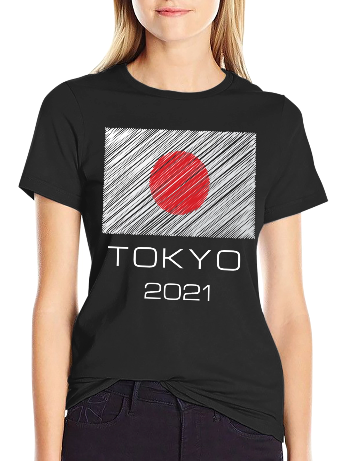 Tokyo 2021 Graphic Tee - Japan Flag Design