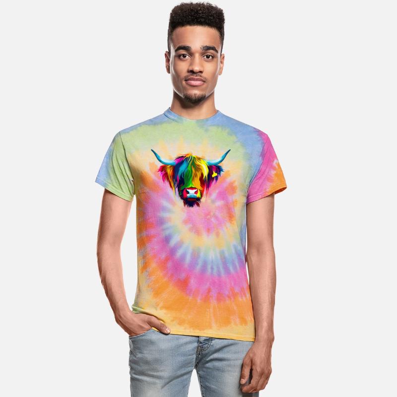 Colorful Highland Cow Art Print