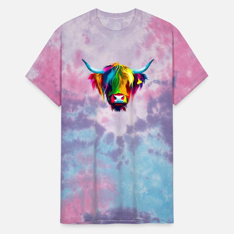 Colorful Highland Cow Art Print