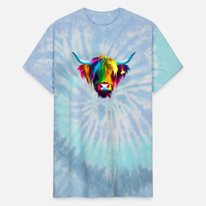 Colorful Highland Cow Art Print