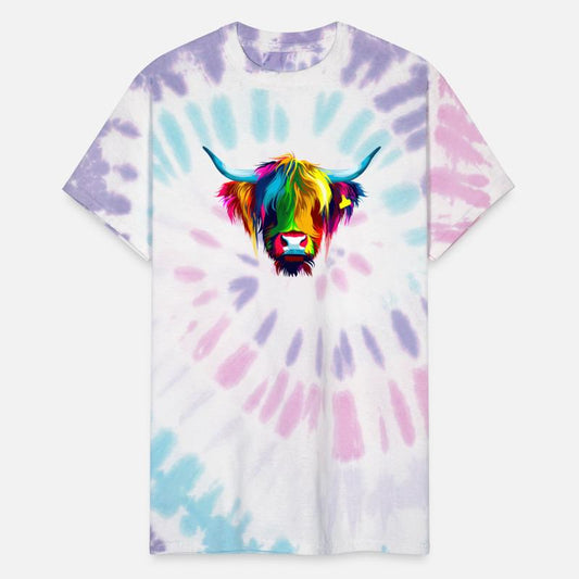 Colorful Highland Cow Art Print