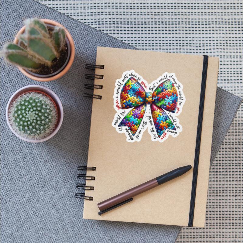 Colorful Puzzle Bow Autism Awareness