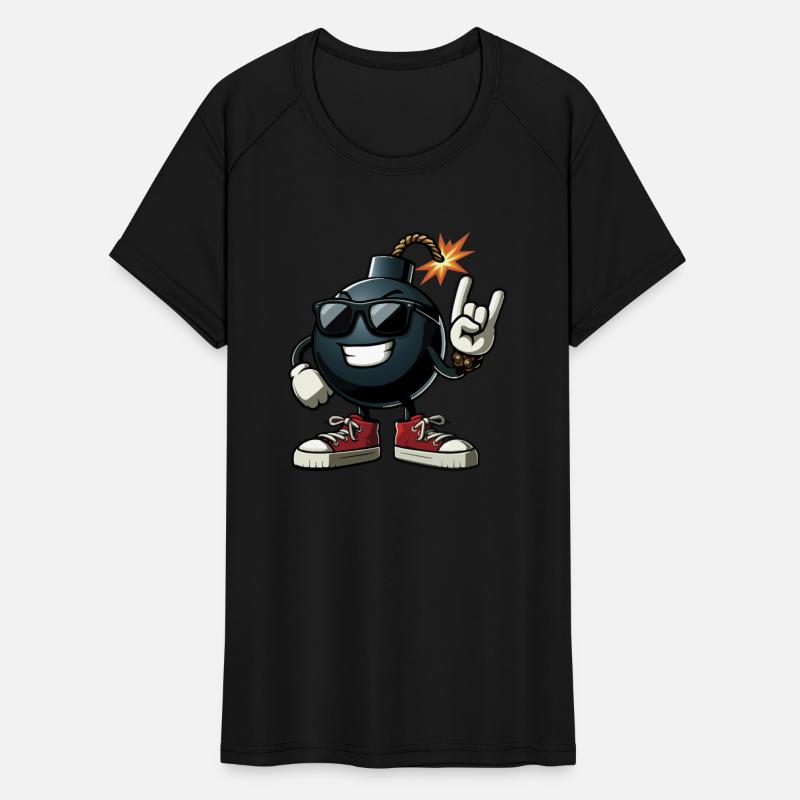 cool bomb, sunglasses, red sneakers, Rock Sign