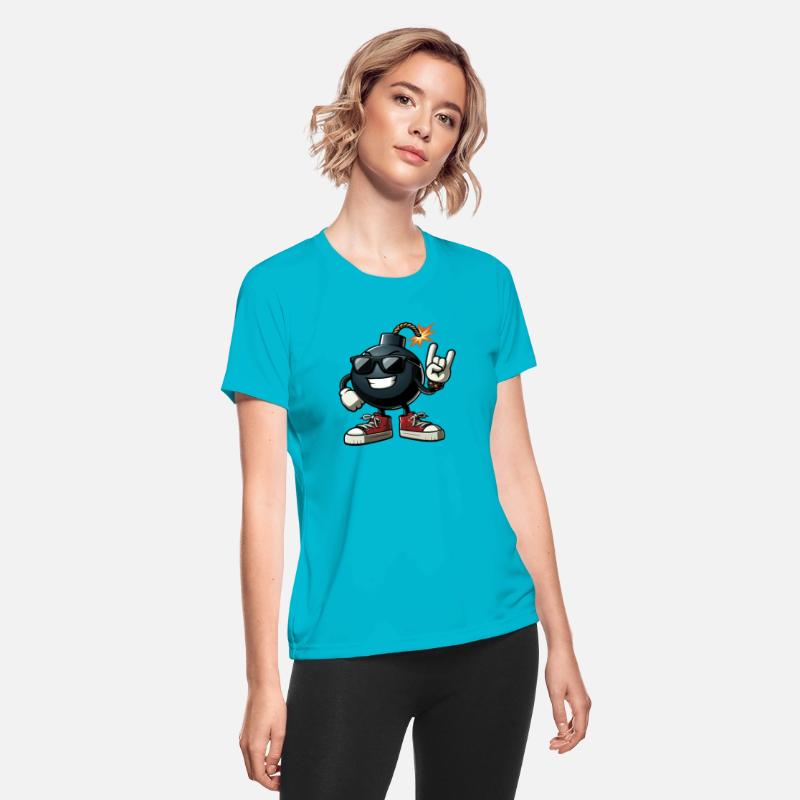 cool bomb, sunglasses, red sneakers, Rock Sign