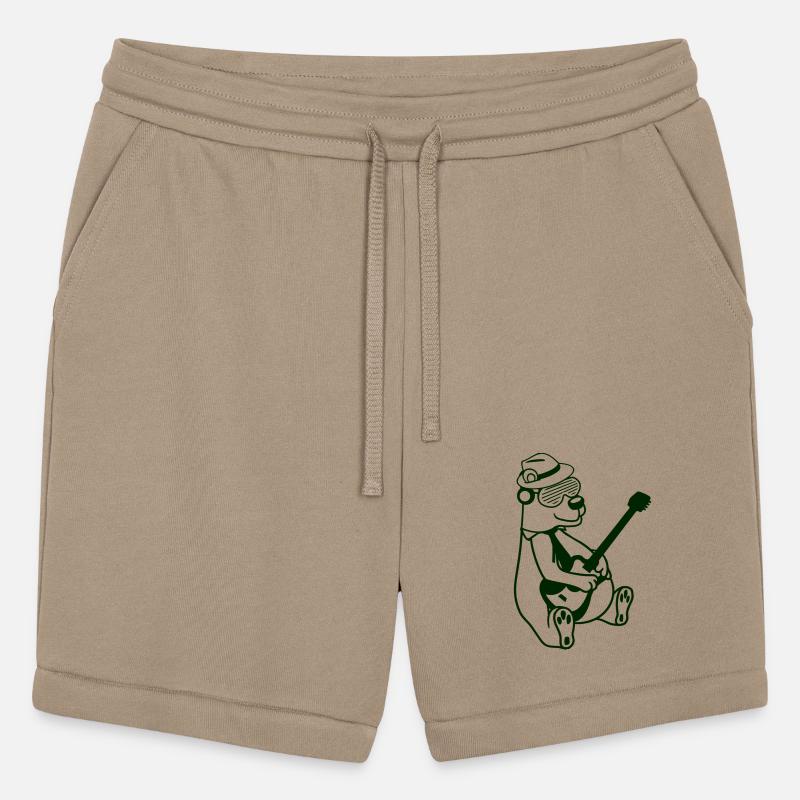 Cool Sitting Grizzly Brown Bear Playing Guitar Fun