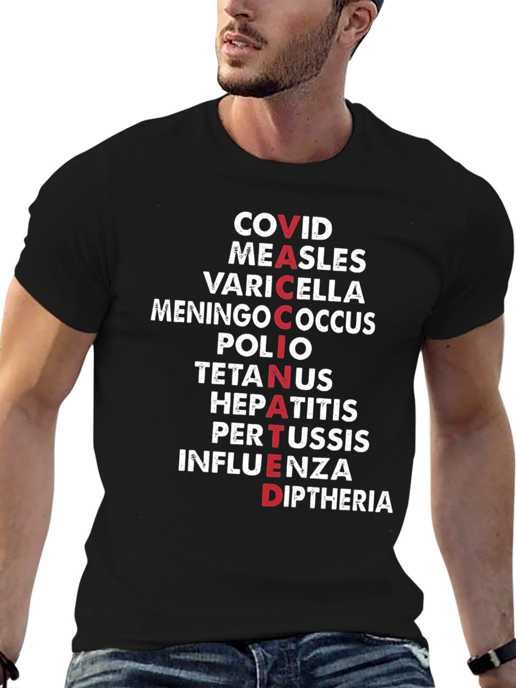 Vaccinated Diseases Graphic T-Shirt