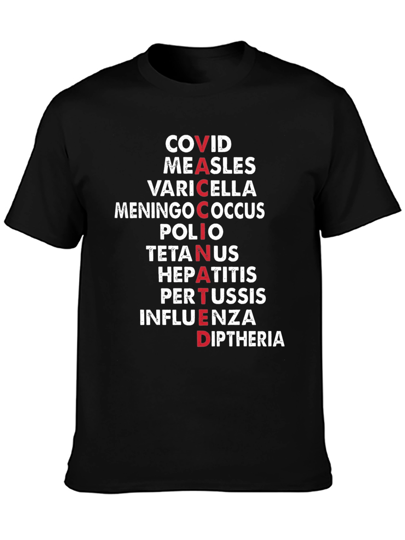 Vaccinated Diseases Graphic T-Shirt