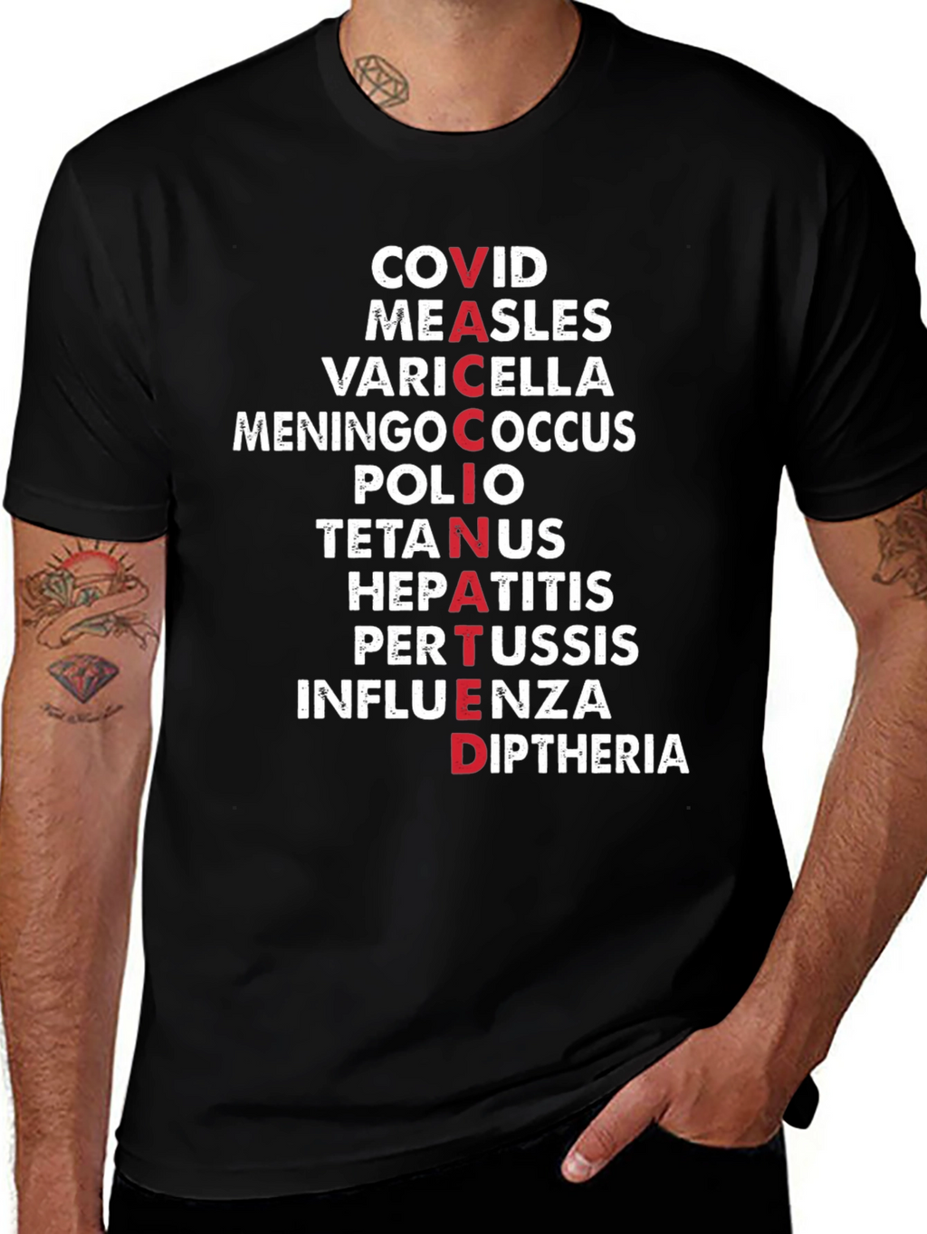 Vaccinated Diseases Graphic T-Shirt