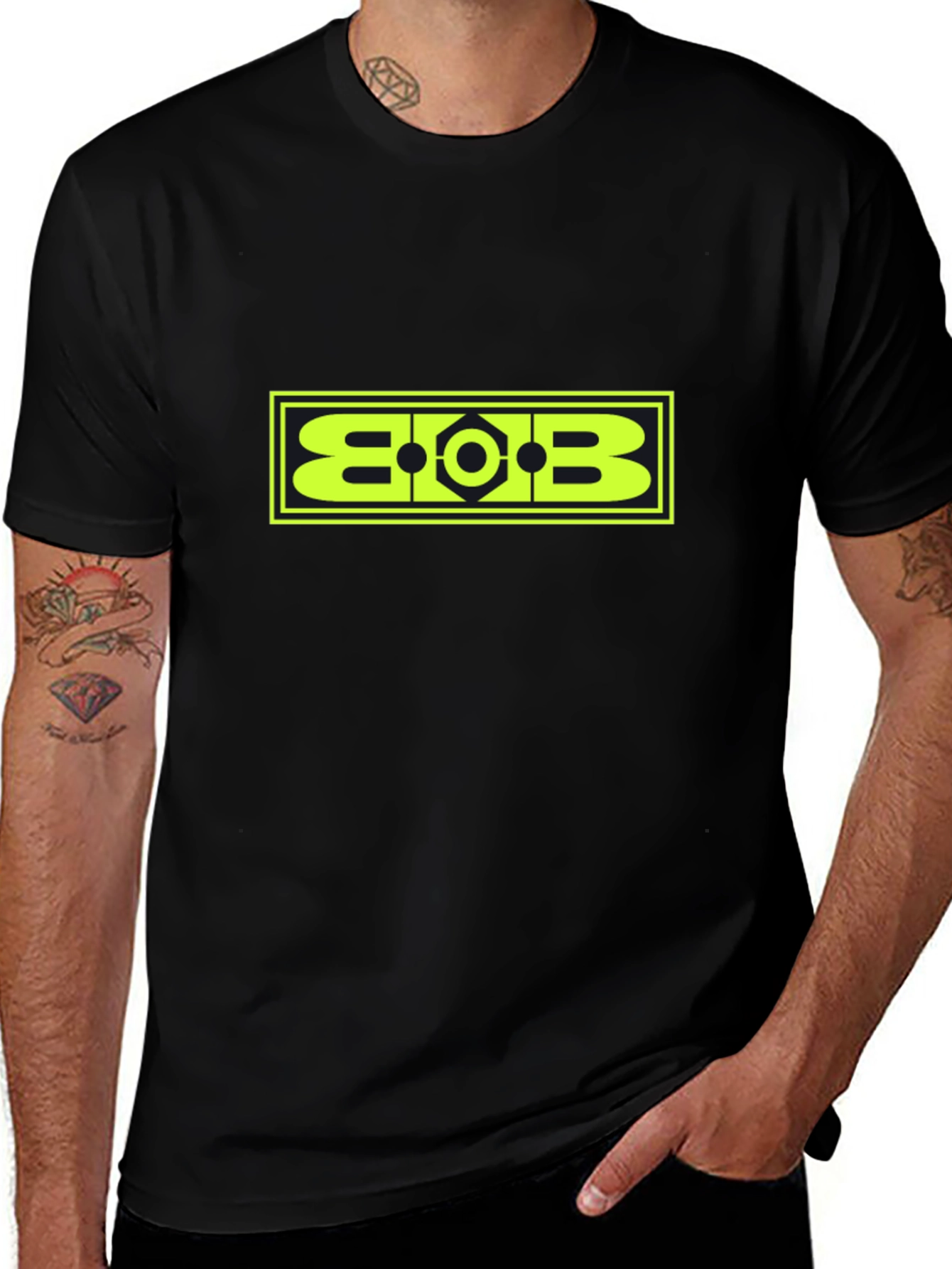 Geometric BOB Graphic Tee - Bold Black T-Shirt