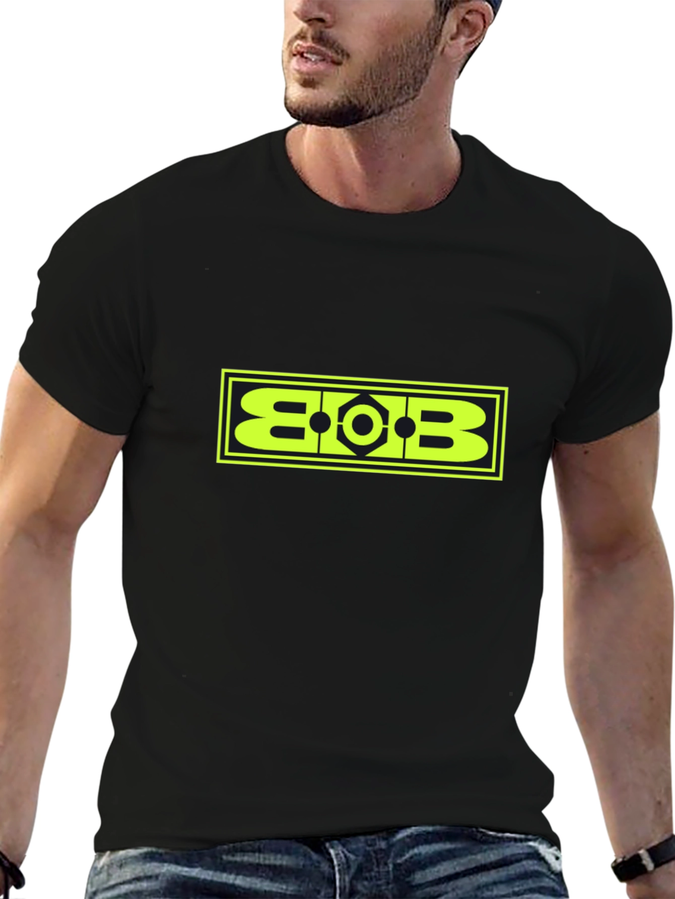 Geometric BOB Graphic Tee - Bold Black T-Shirt
