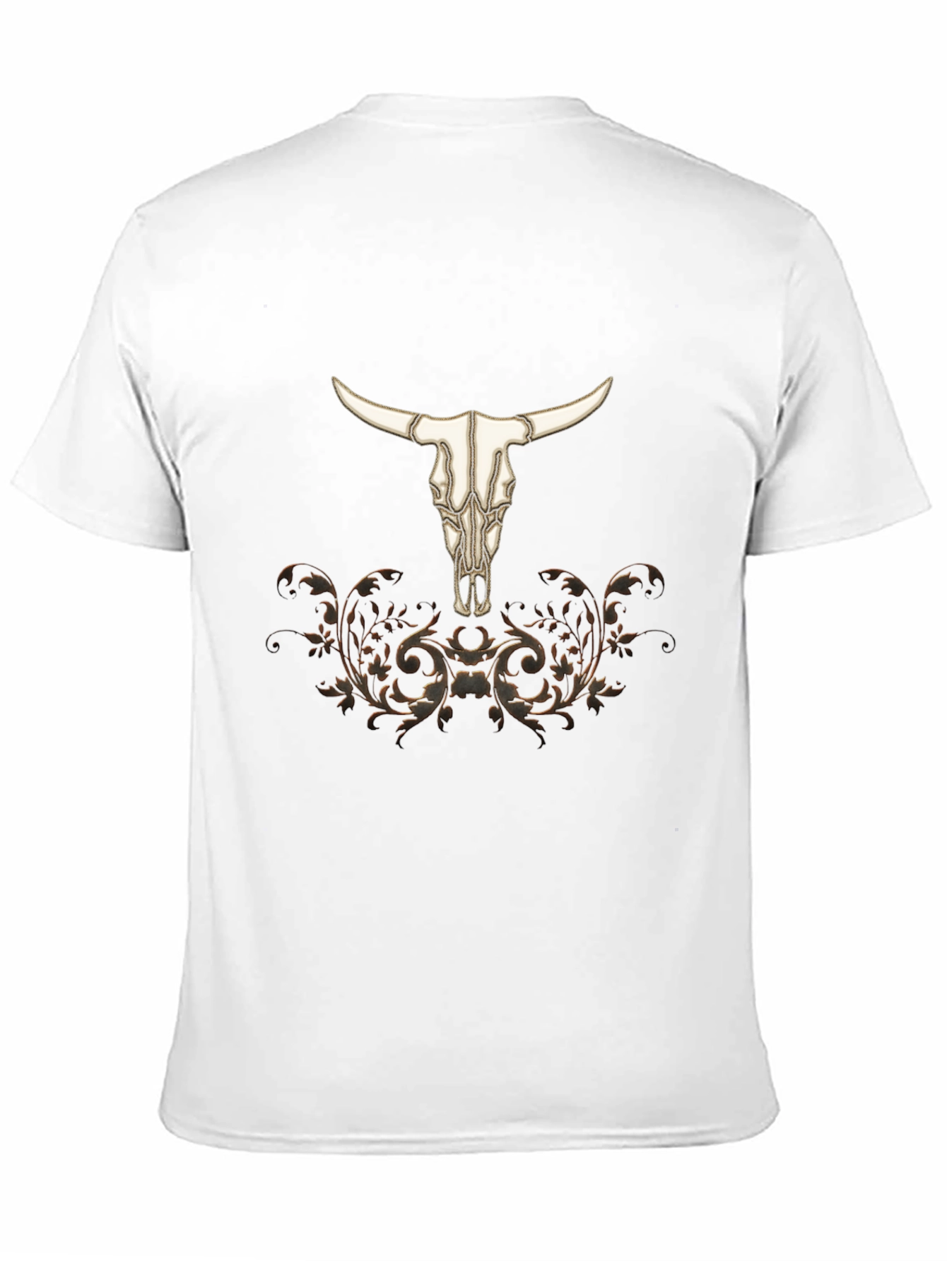 Western Bull Skull Graphic Tee - Black