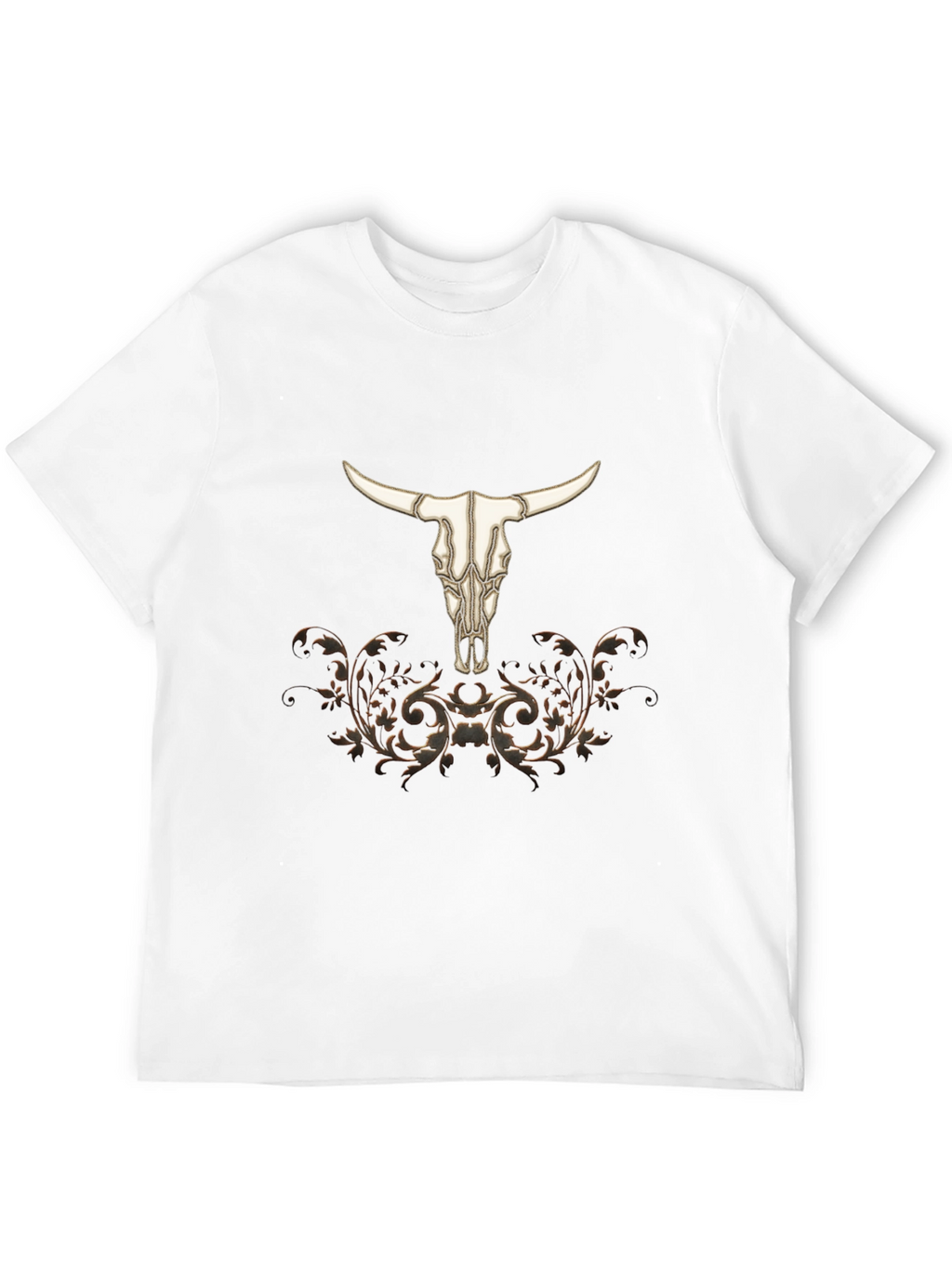 Western Bull Skull Graphic Tee - Black