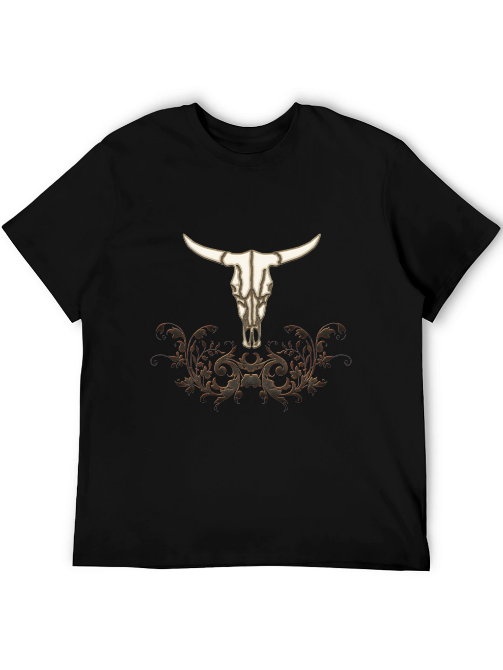 Western Bull Skull Graphic Tee - Black