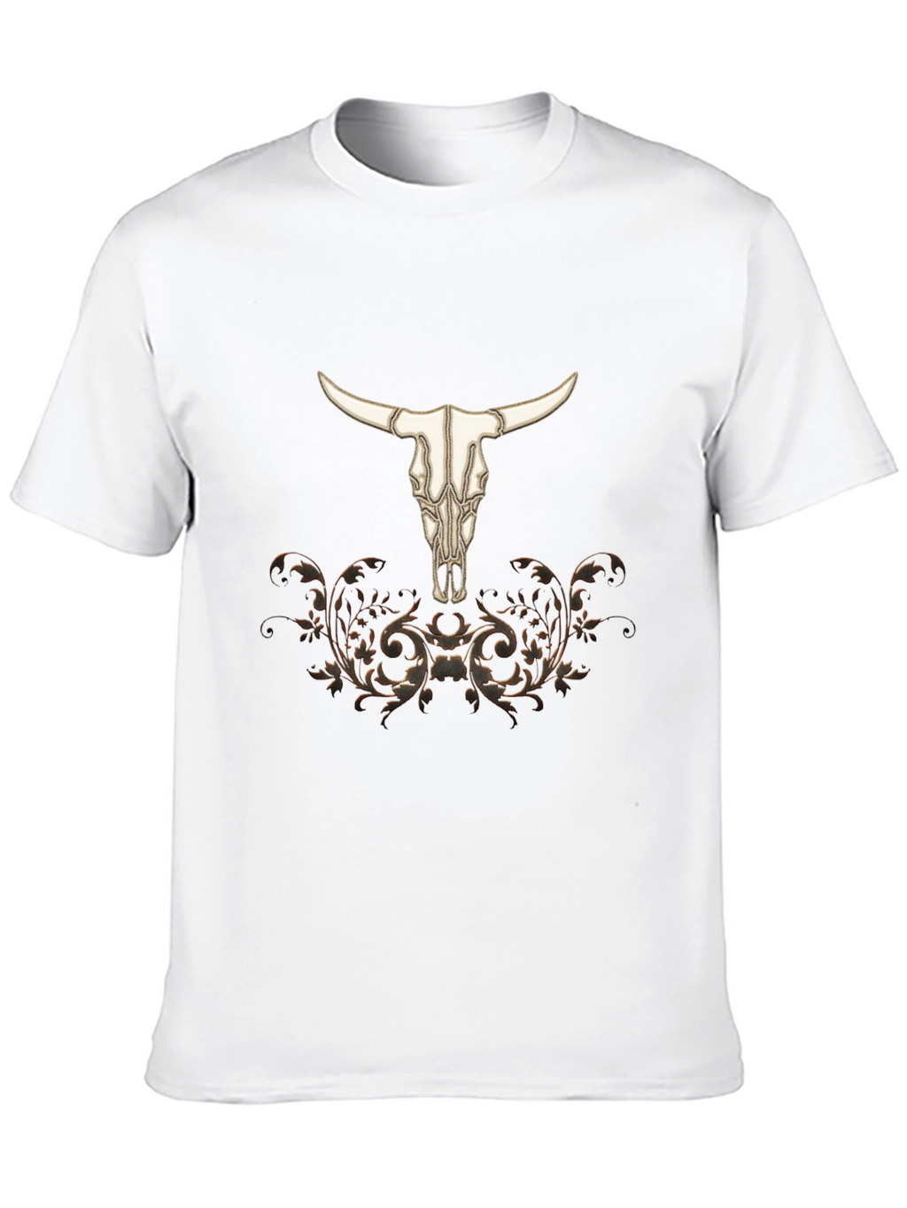 Western Bull Skull Graphic Tee - Black