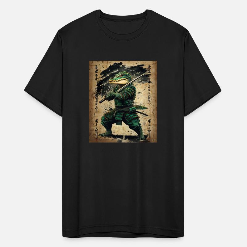 Crocodile Samurai Warrior - Japanese Ink Style