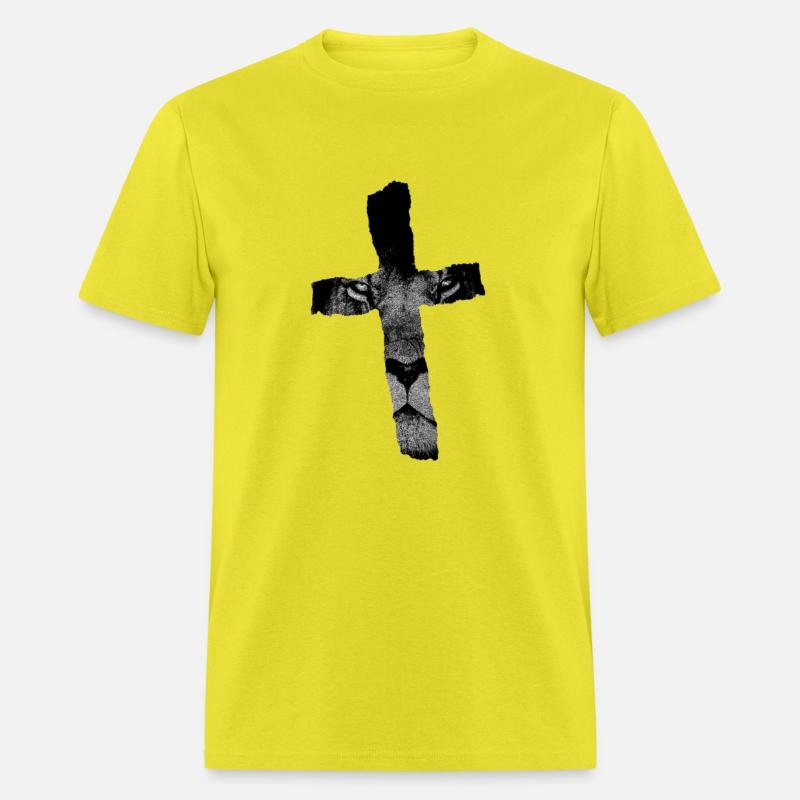 Cross with Lion Christian Religious Print