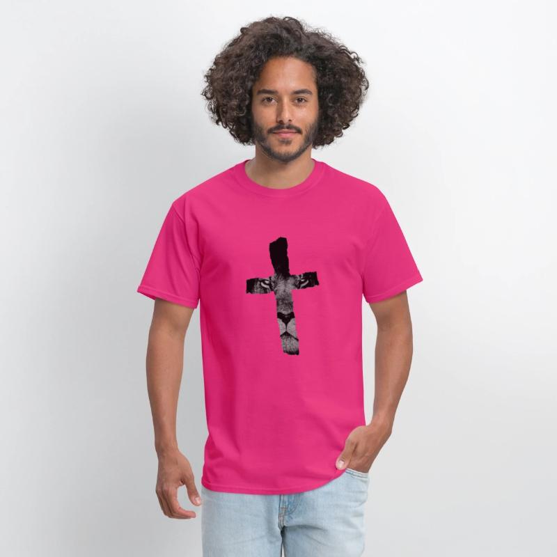Cross with Lion Christian Religious Print