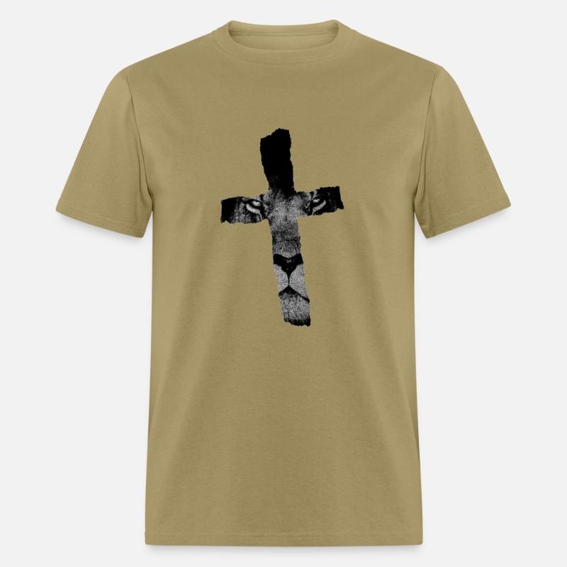 Cross with Lion Christian Religious Print