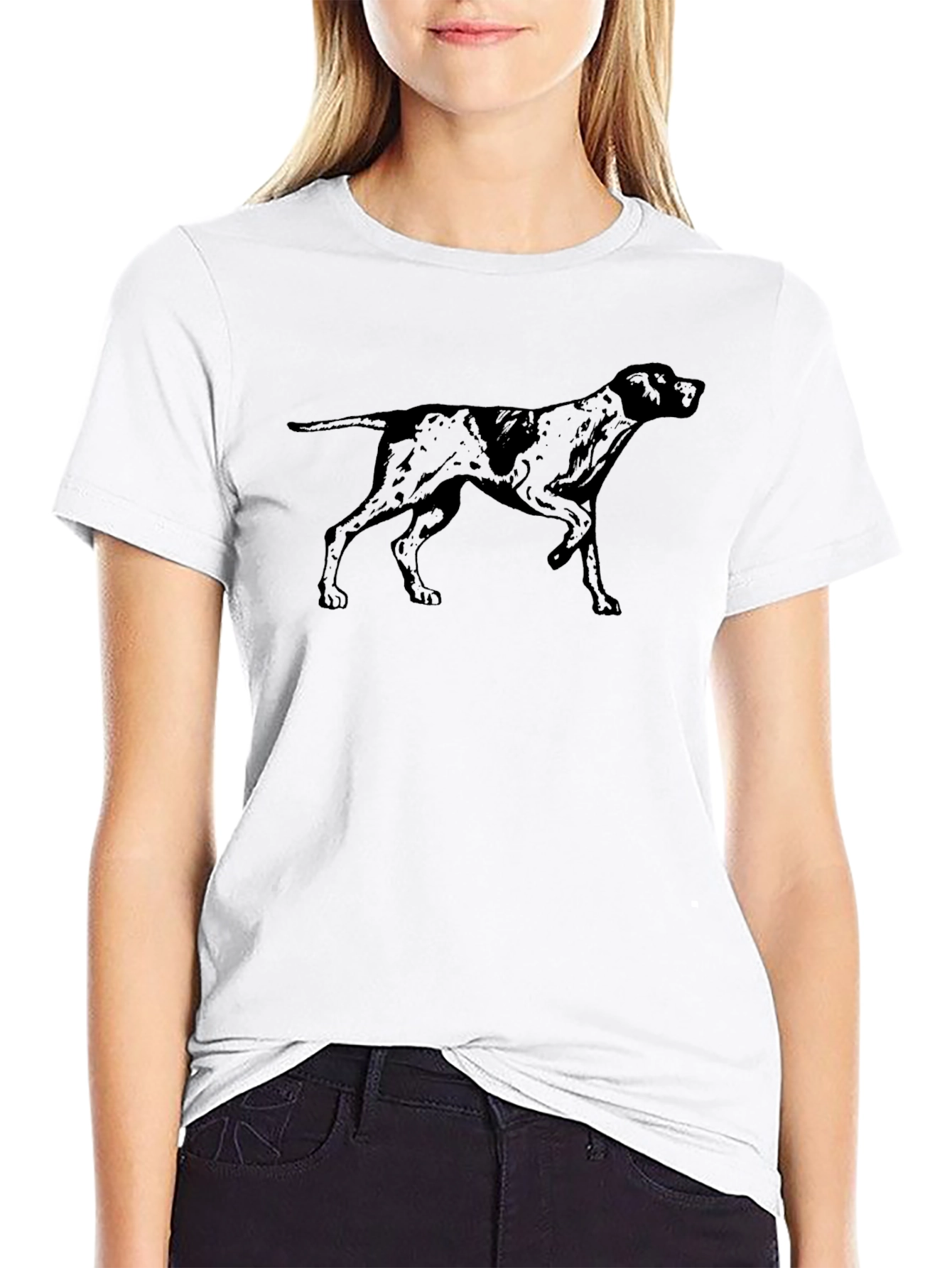 Dog Silhouette Black T-Shirt - Classic Design