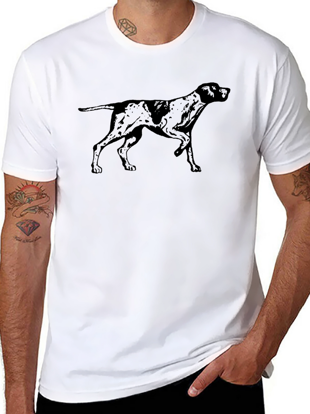 Dog Silhouette Black T-Shirt - Classic Design