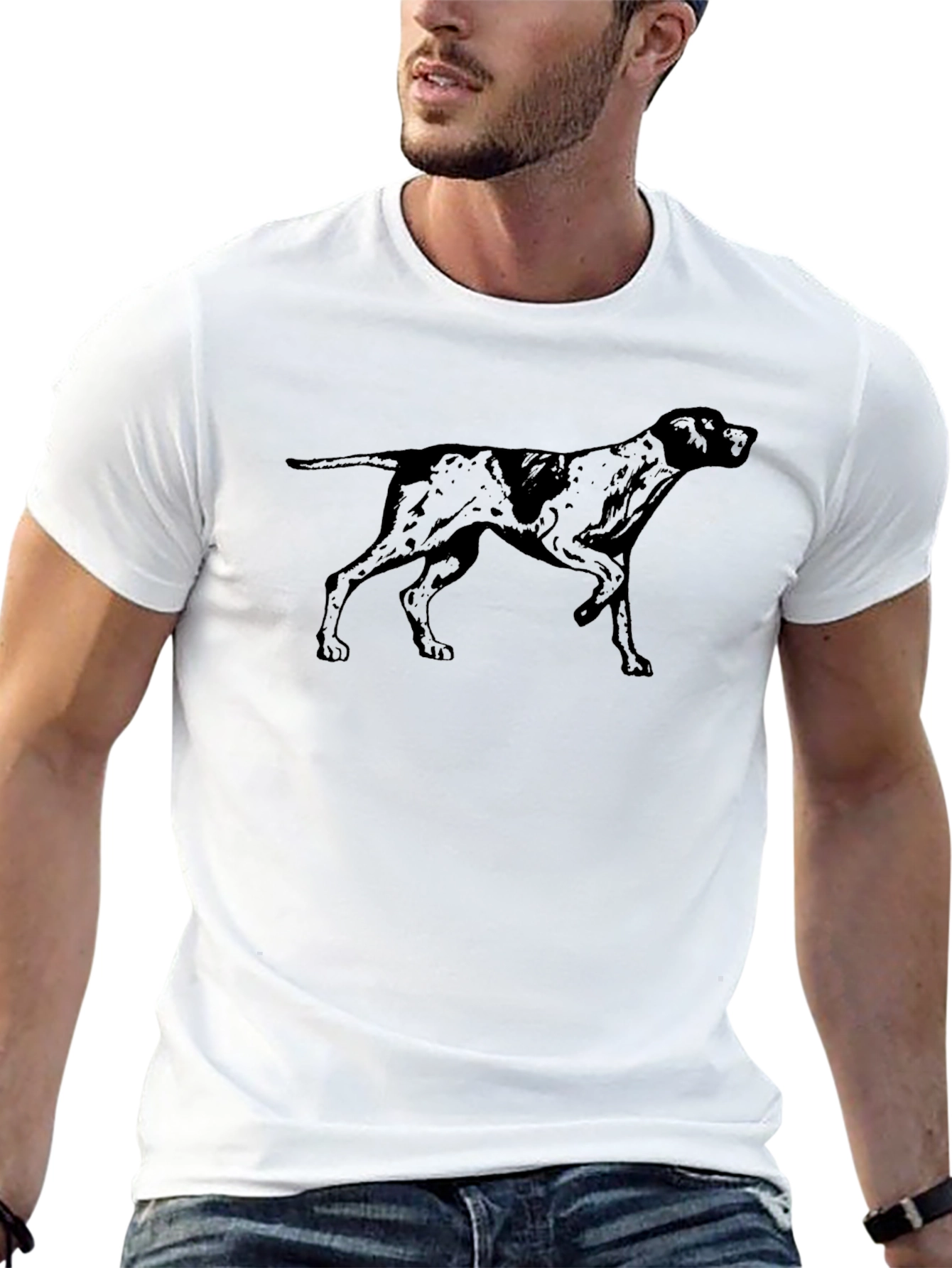 Dog Silhouette Black T-Shirt - Classic Design