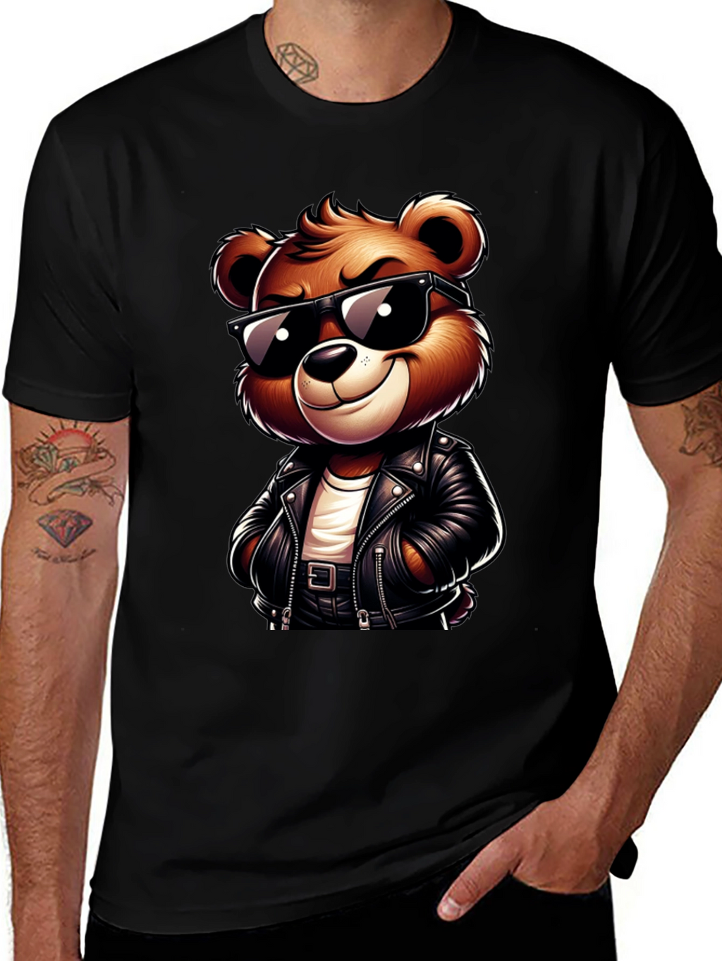 Cool Bear Graphic Tee - Black Casual Shirt