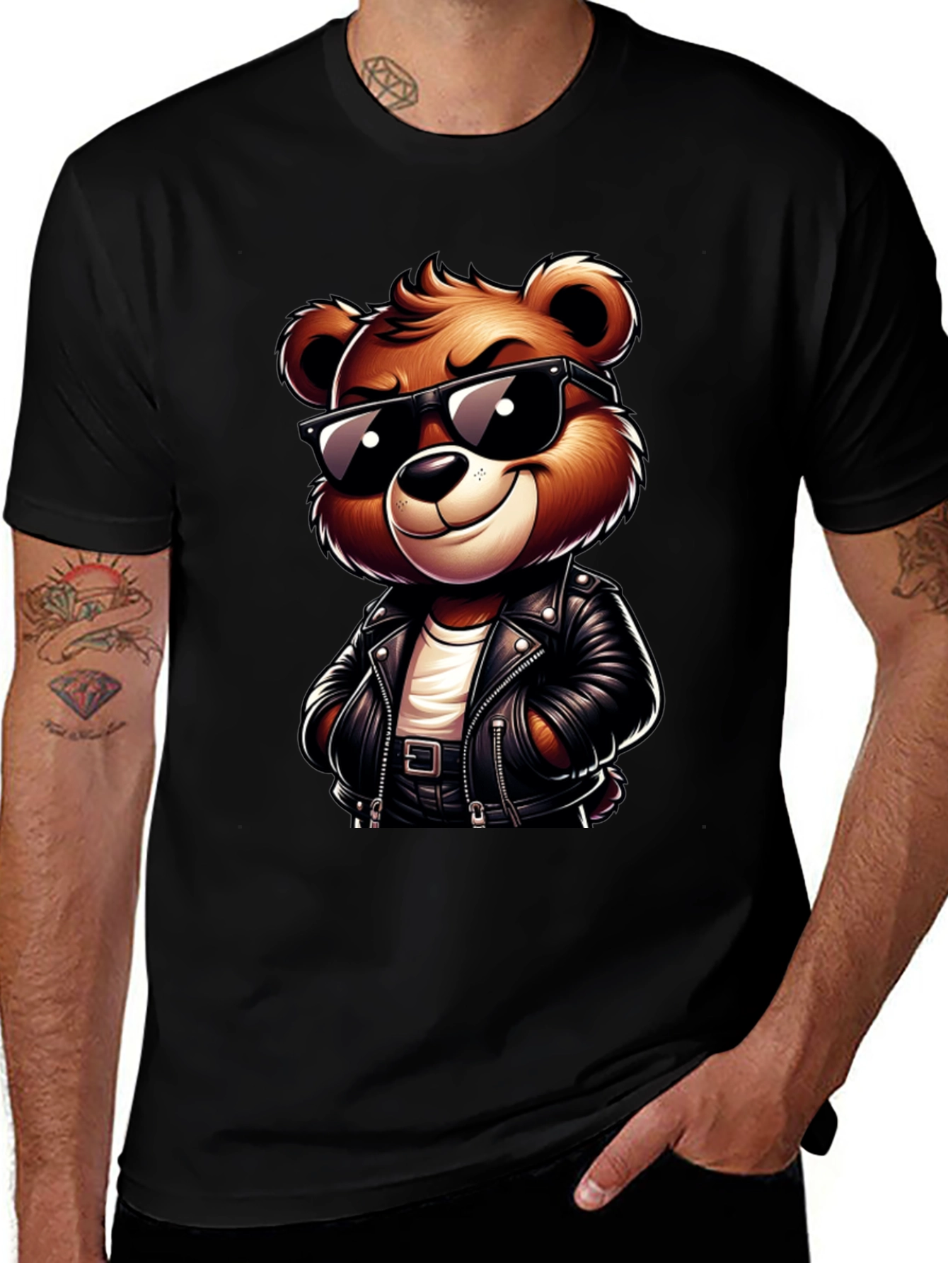 Cool Bear Graphic Tee - Black Casual Shirt