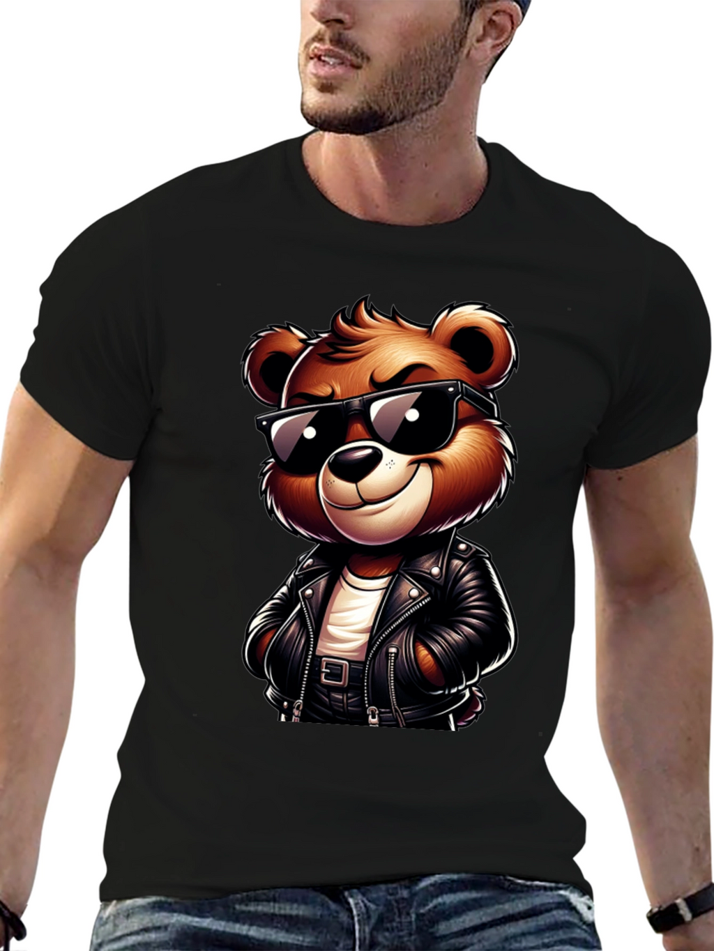 Cool Bear Graphic Tee - Black Casual Shirt