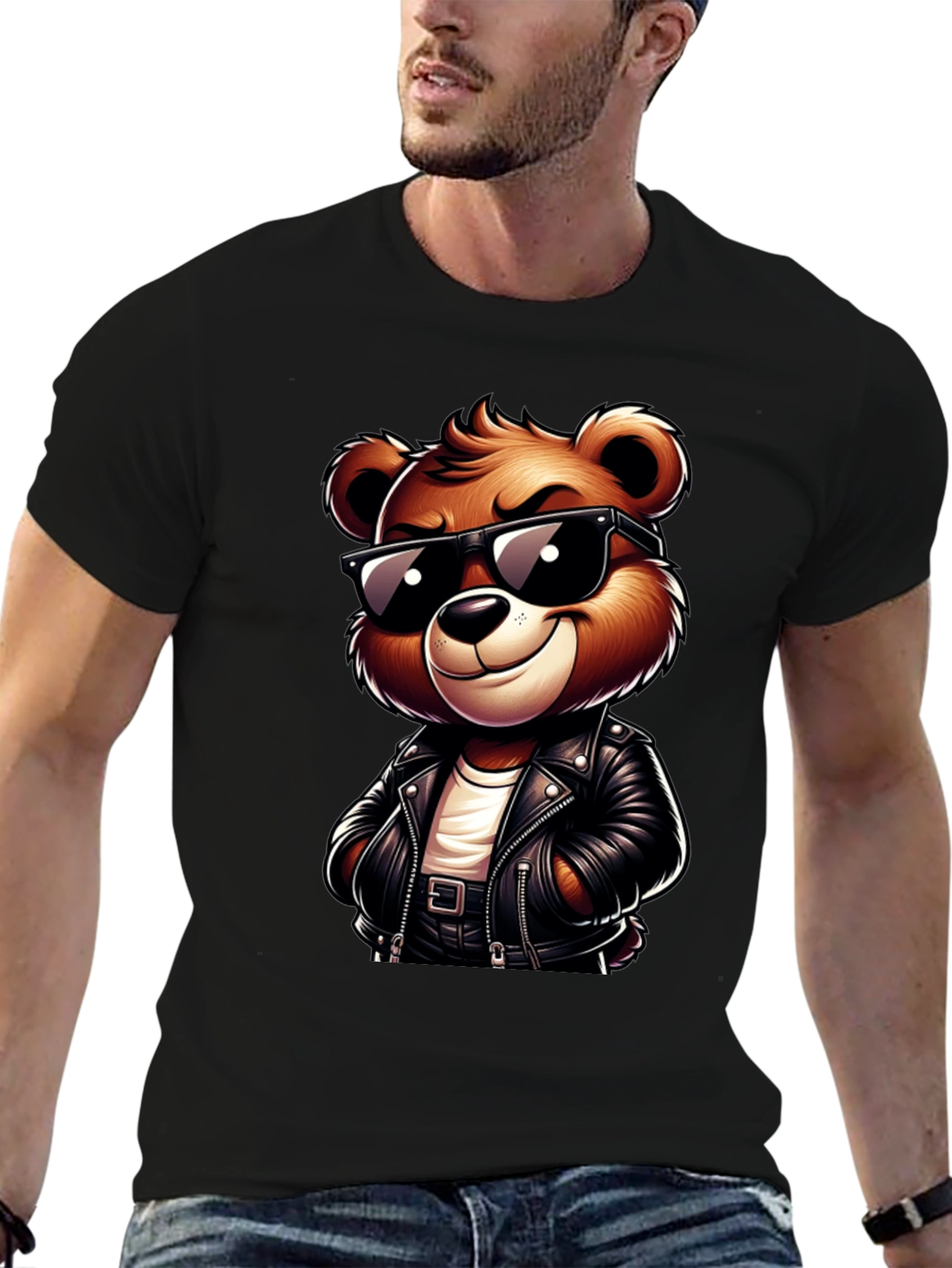 Cool Bear Graphic Tee - Black Casual Shirt