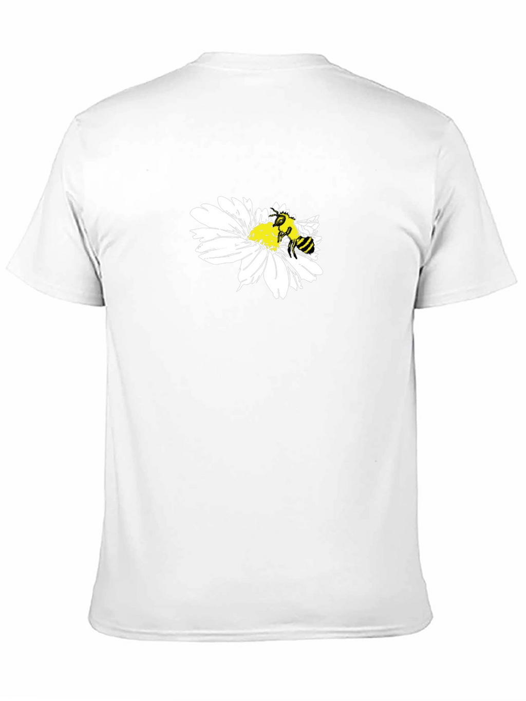 Black T-Shirt with Bee on Daisy Design